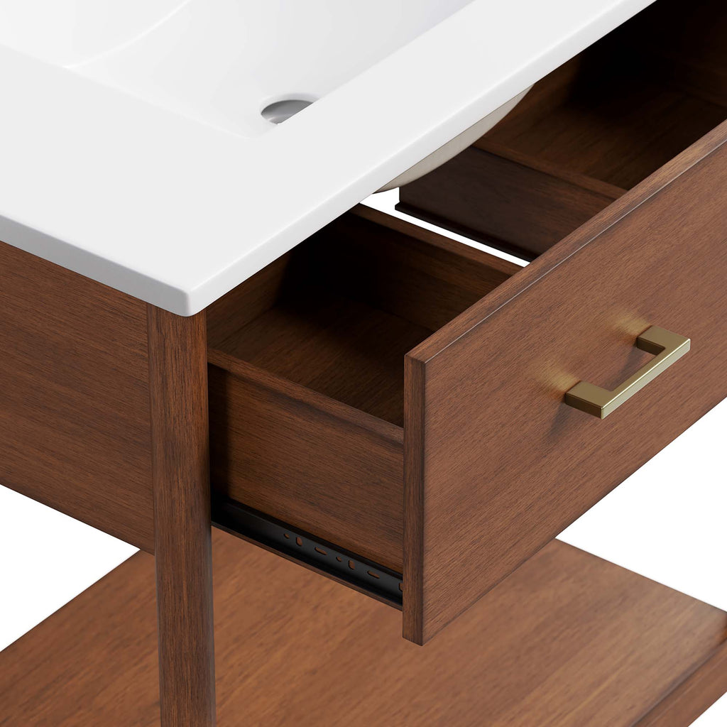 Zaire 30" Bathroom Vanity - Walnut White