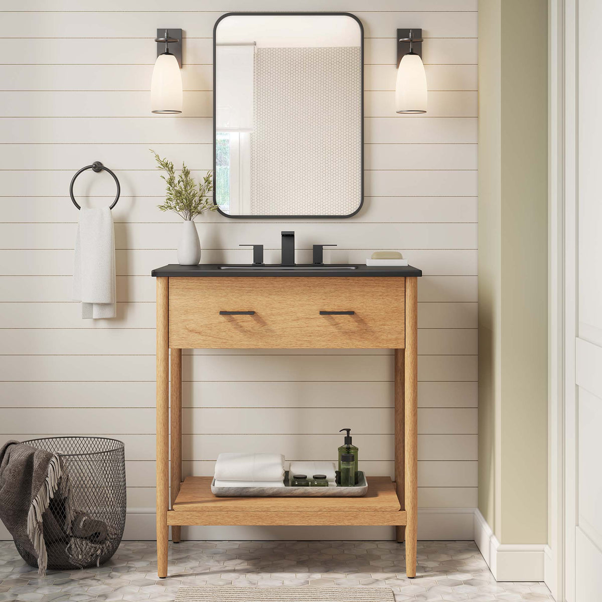 Zaire 30" Bathroom Vanity - Natural Black