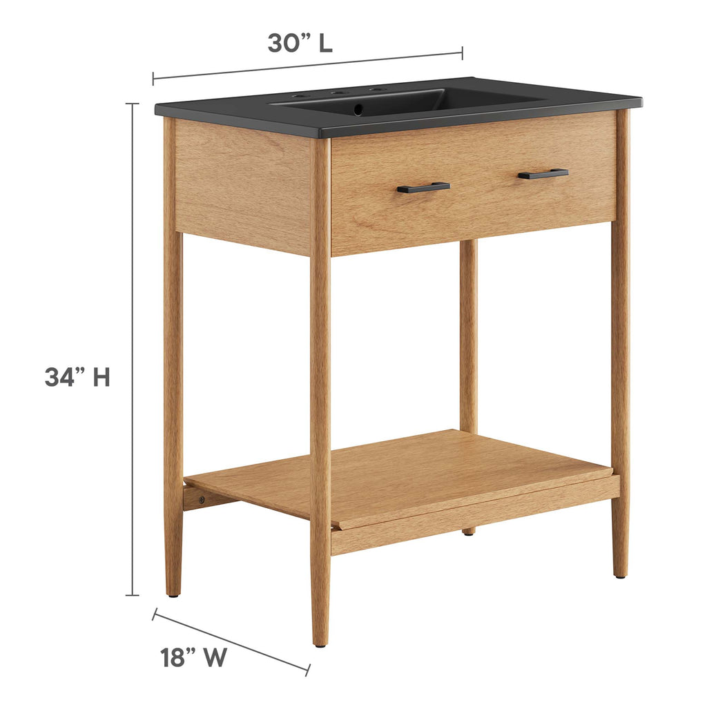 Zaire 30" Bathroom Vanity - Natural Black