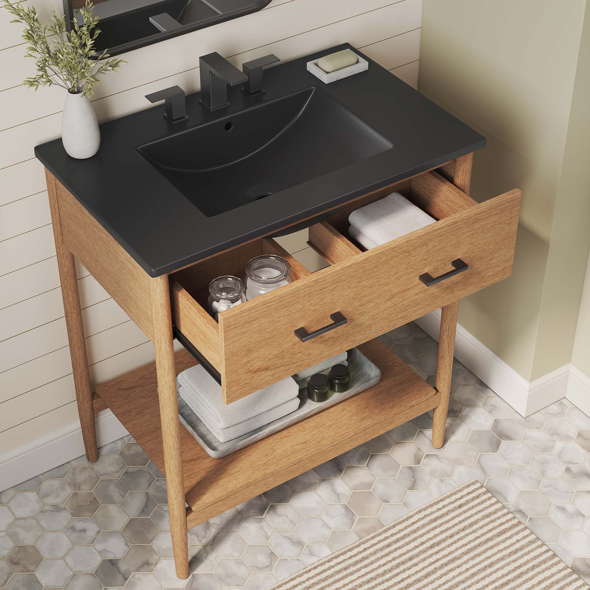 Zaire 30" Bathroom Vanity - Natural Black