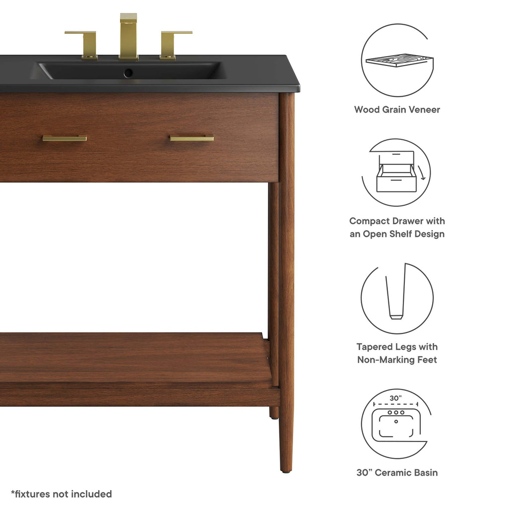 Zaire 30" Bathroom Vanity - Walnut Black