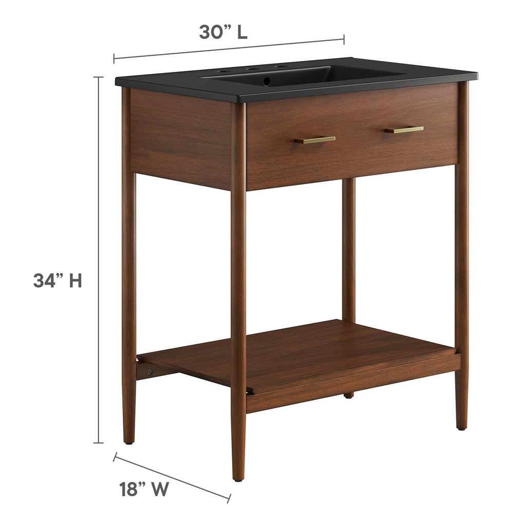 Zaire 30" Bathroom Vanity - Walnut Black