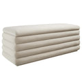 Mezzo Upholstered Performance Velvet Storage Bench - Almond