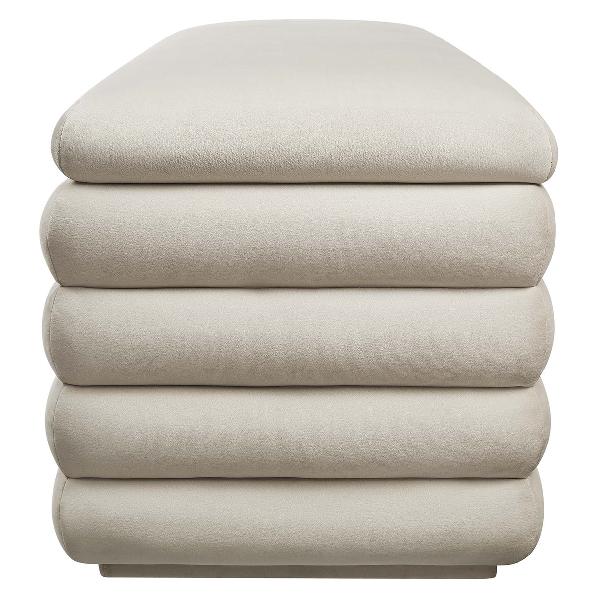Mezzo Upholstered Performance Velvet Storage Bench - Almond