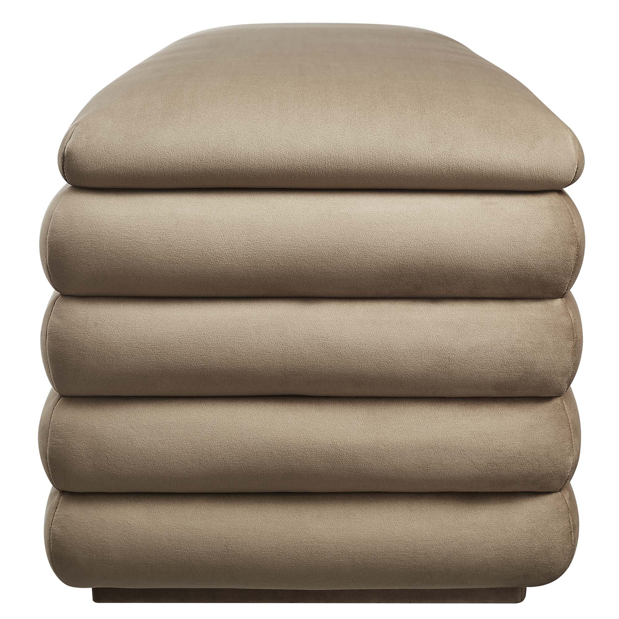 Mezzo Upholstered Performance Velvet Storage Bench - Taupe