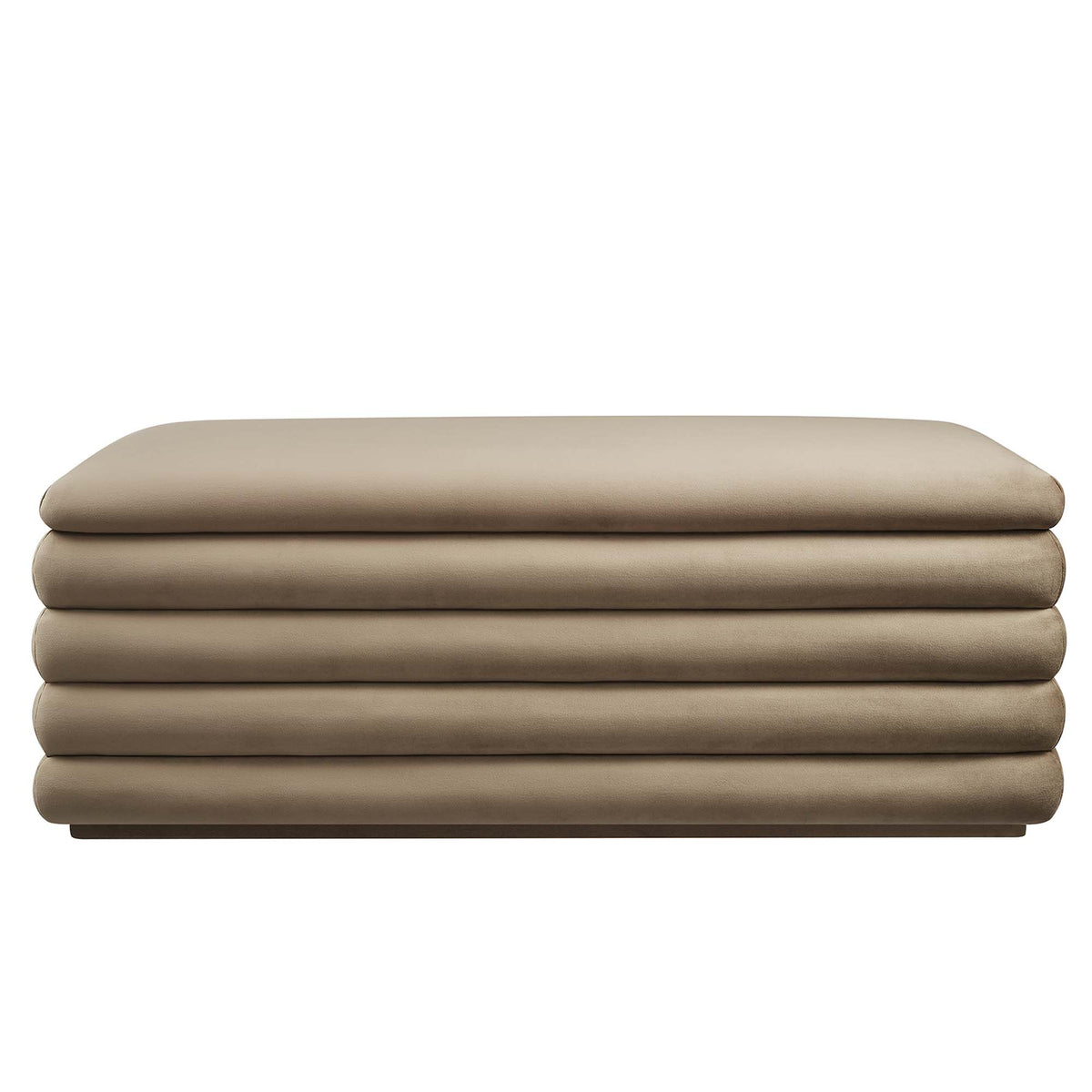 Mezzo Upholstered Performance Velvet Storage Bench - Taupe