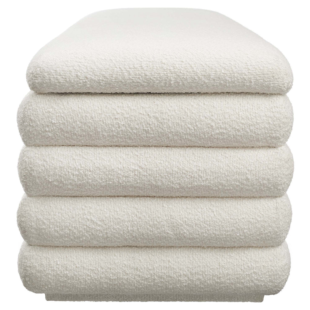 Mezzo Boucle Upholstered Storage Bench - Cloud