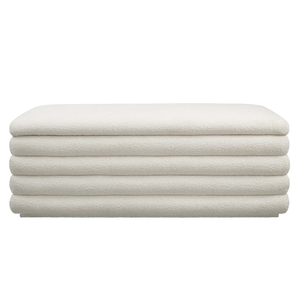 Mezzo Boucle Upholstered Storage Bench - Cloud