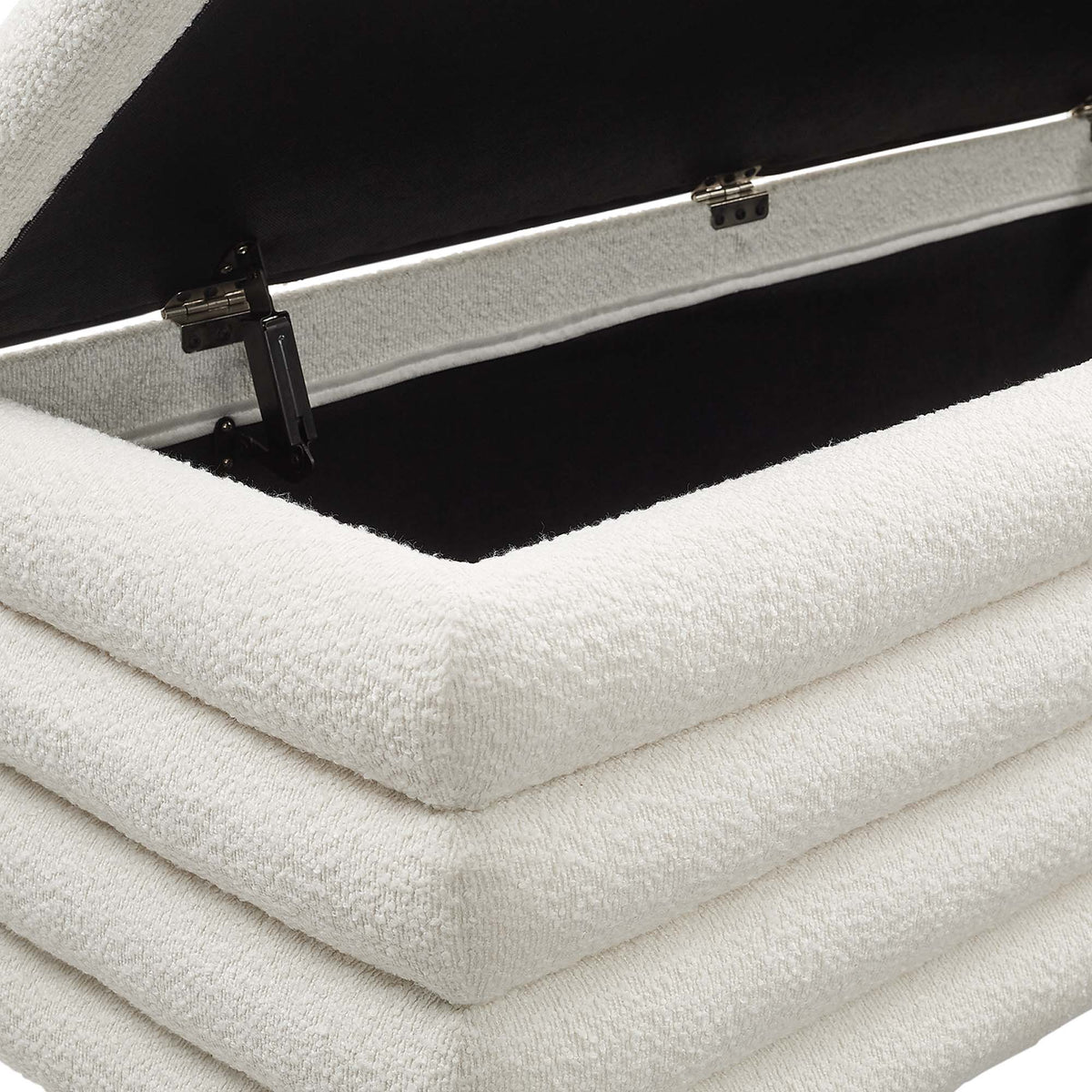 Mezzo Boucle Upholstered Storage Bench - Cloud