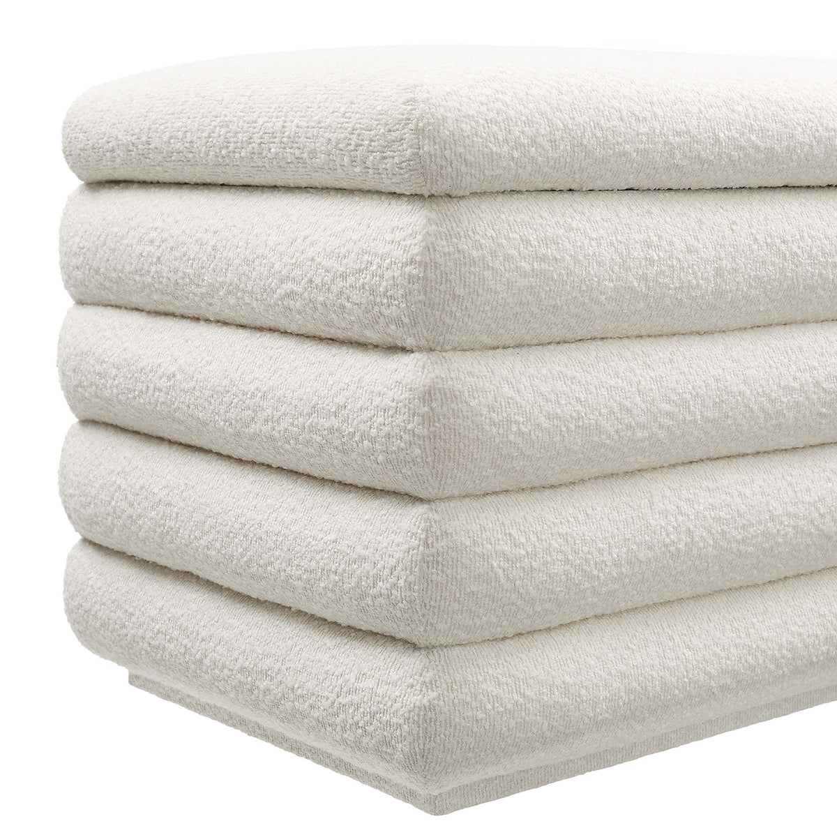Mezzo Boucle Upholstered Storage Bench - Cloud