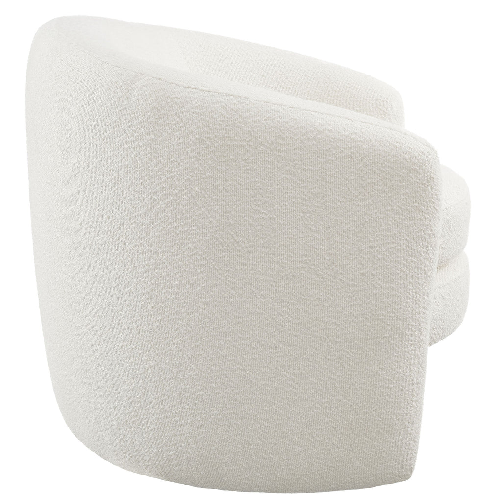 Affinity Upholstered Boucle Fabric Curved Back Armchair - Cloud