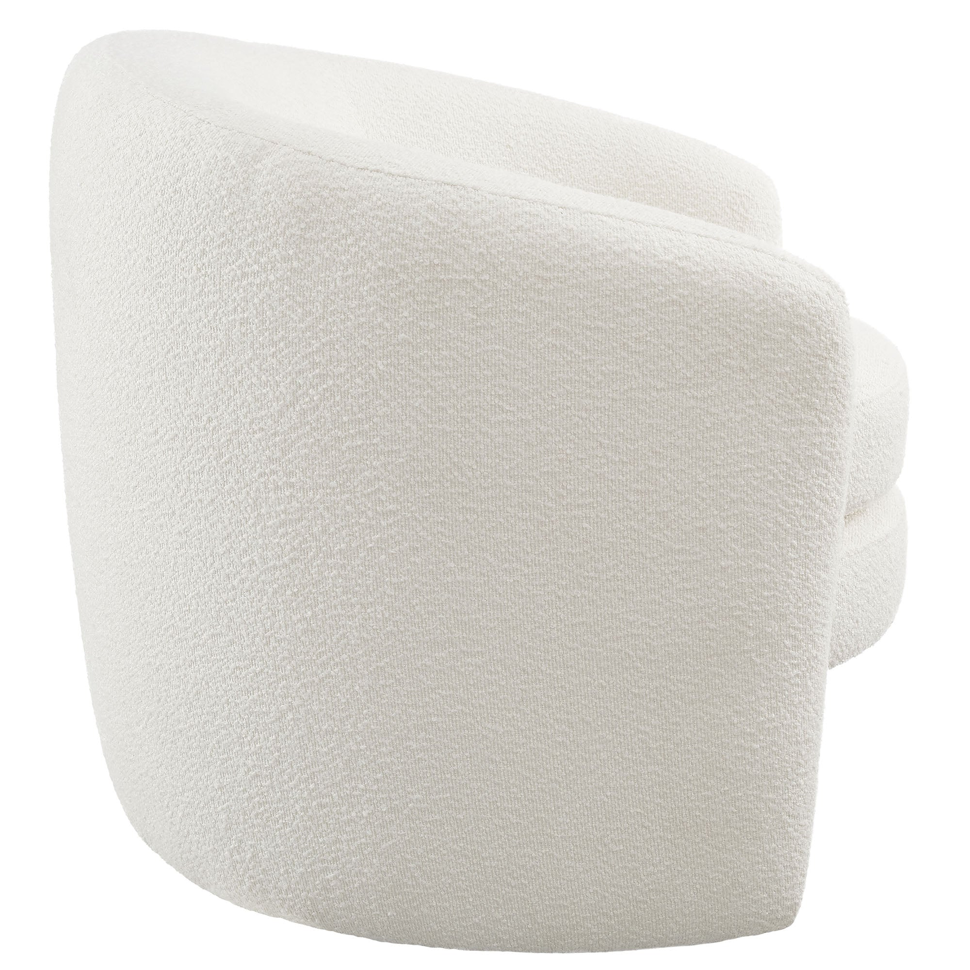 Affinity Upholstered Boucle Fabric Curved Back Armchair - Cloud