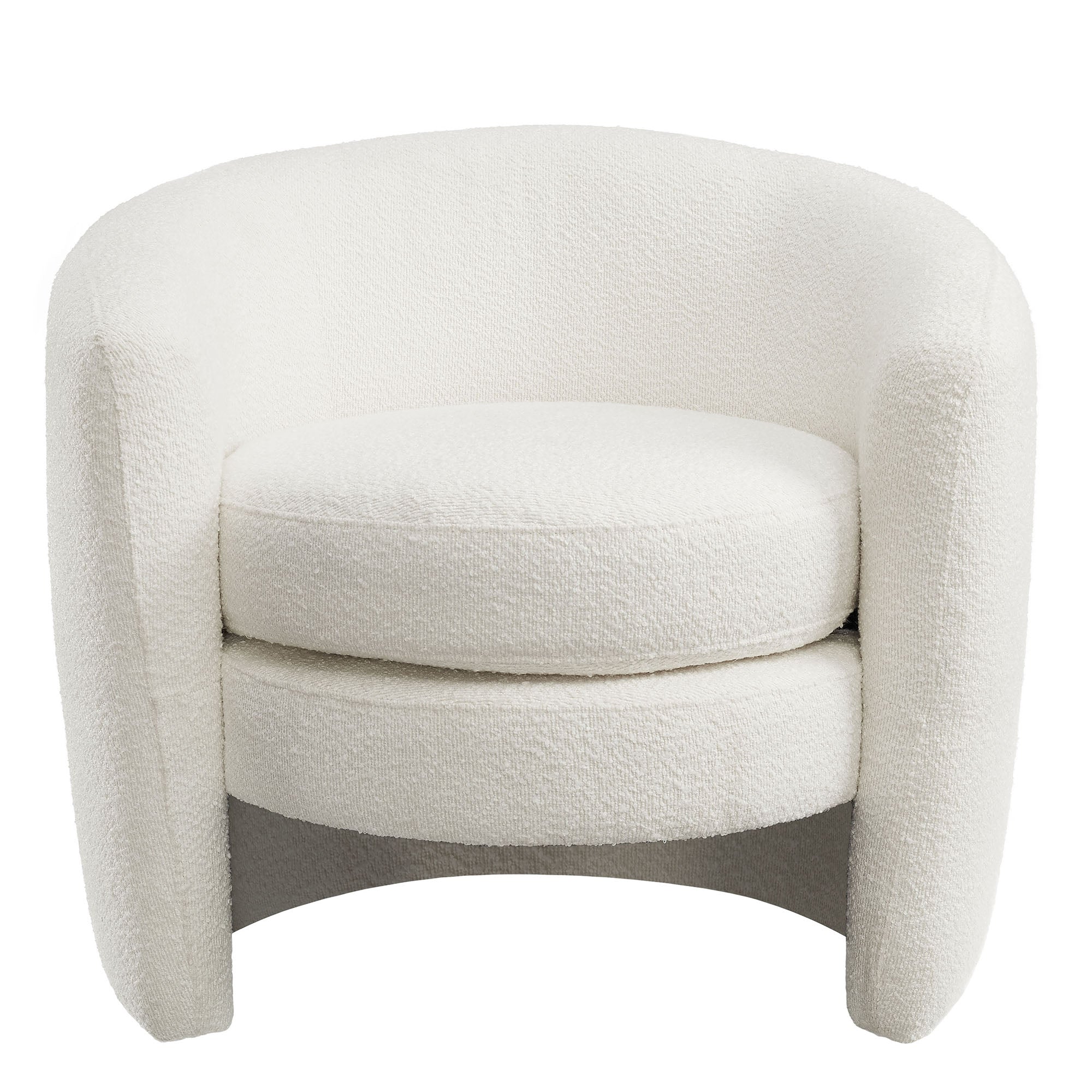 Affinity Upholstered Boucle Fabric Curved Back Armchair - Cloud