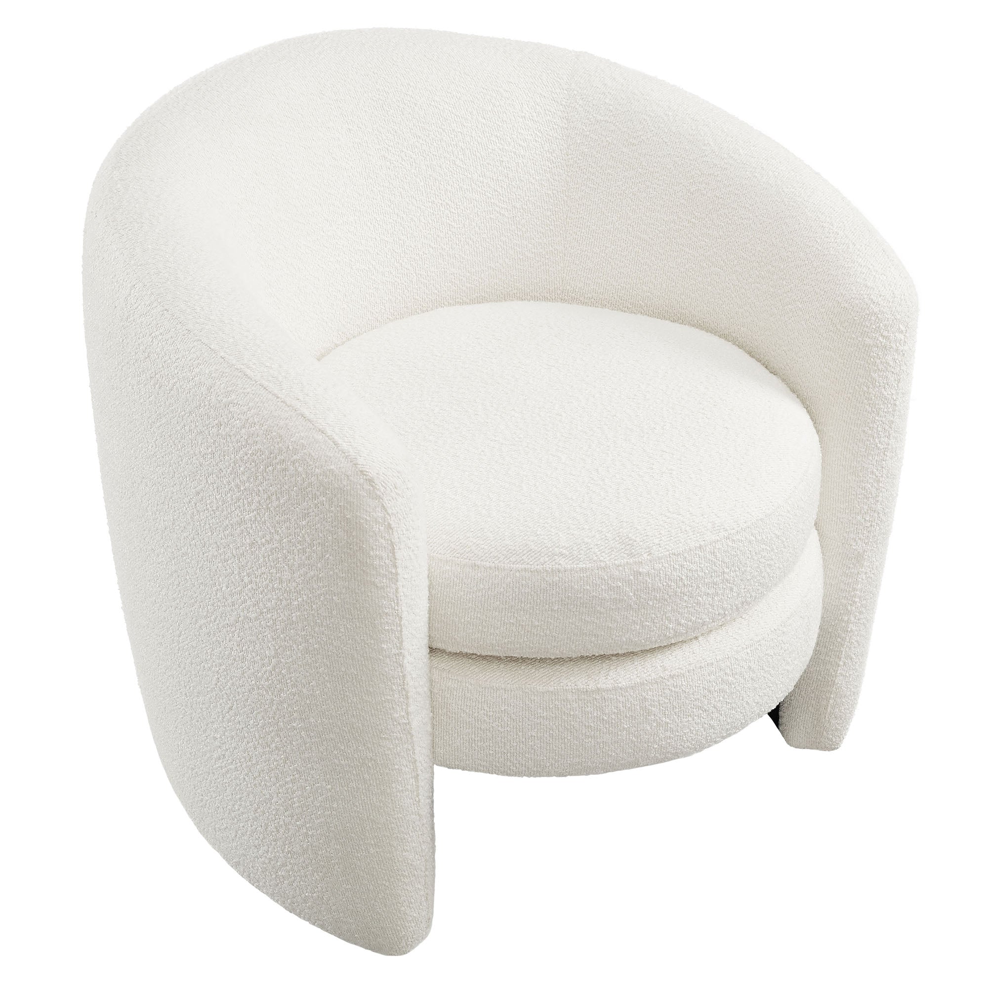 Affinity Upholstered Boucle Fabric Curved Back Armchair - Cloud