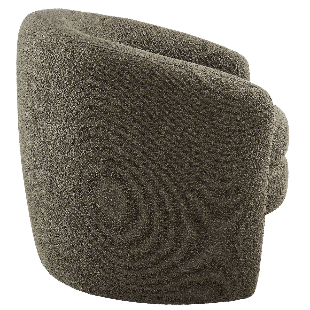 Affinity Upholstered Boucle Fabric Curved Back Armchair - Pebble