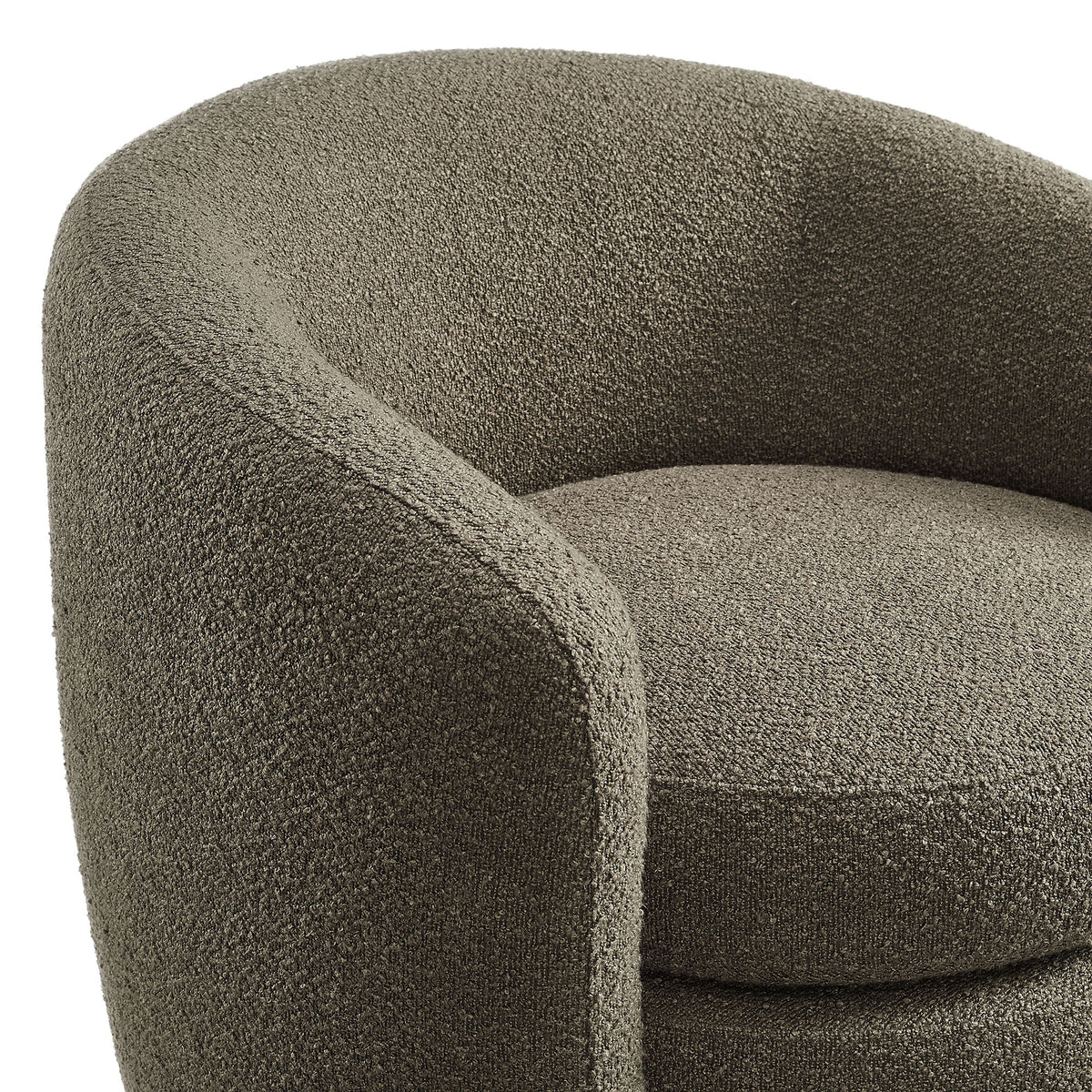 Affinity Upholstered Boucle Fabric Curved Back Armchair - Pebble