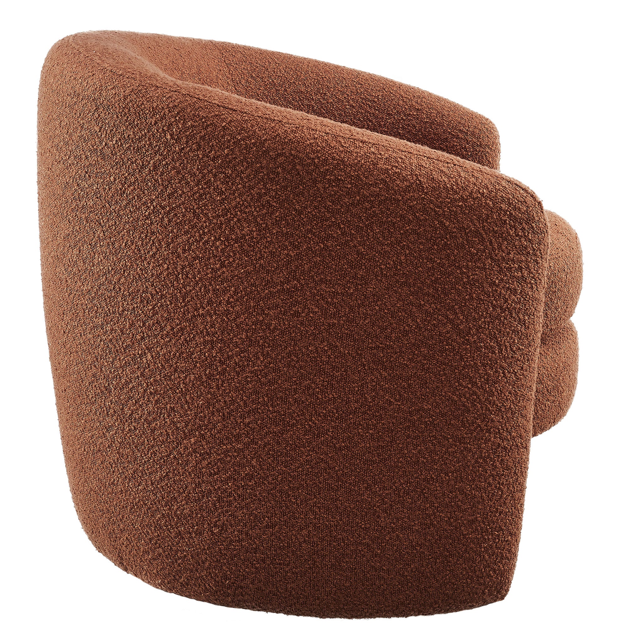 Affinity Upholstered Boucle Fabric Curved Back Armchair - Rust