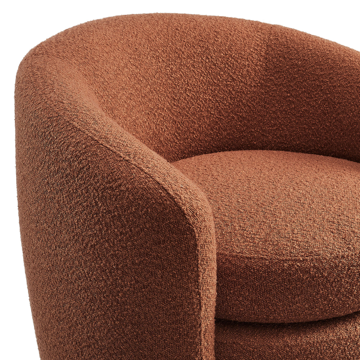Affinity Upholstered Boucle Fabric Curved Back Armchair - Rust