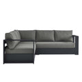 Tahoe 3-Piece Outdoor Patio Powder-Coated Aluminum Sectional Sofa Set - Gray Charcoal