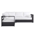 Tahoe 3-Piece Outdoor Patio Powder-Coated Aluminum Sectional Sofa Set - Gray White