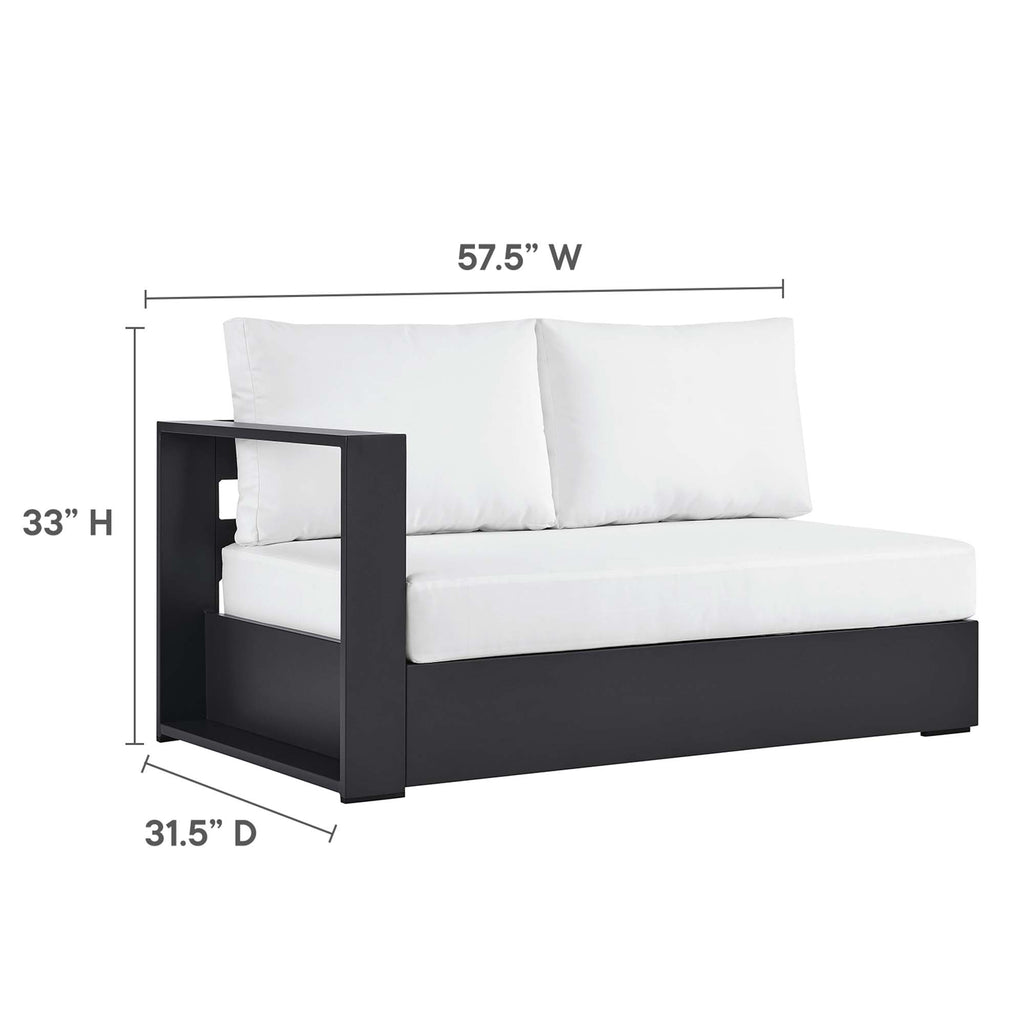 Tahoe 2-Piece Outdoor Patio Powder-Coated Aluminum Right-Facing Chaise Sectional Sofa Set - Gray White