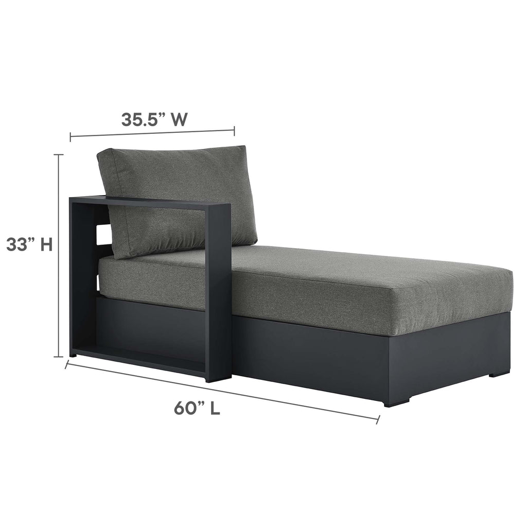 Tahoe 2-Piece Outdoor Patio Powder-Coated Aluminum Left-Facing Chaise Sectional Sofa Set - Gray Charcoal