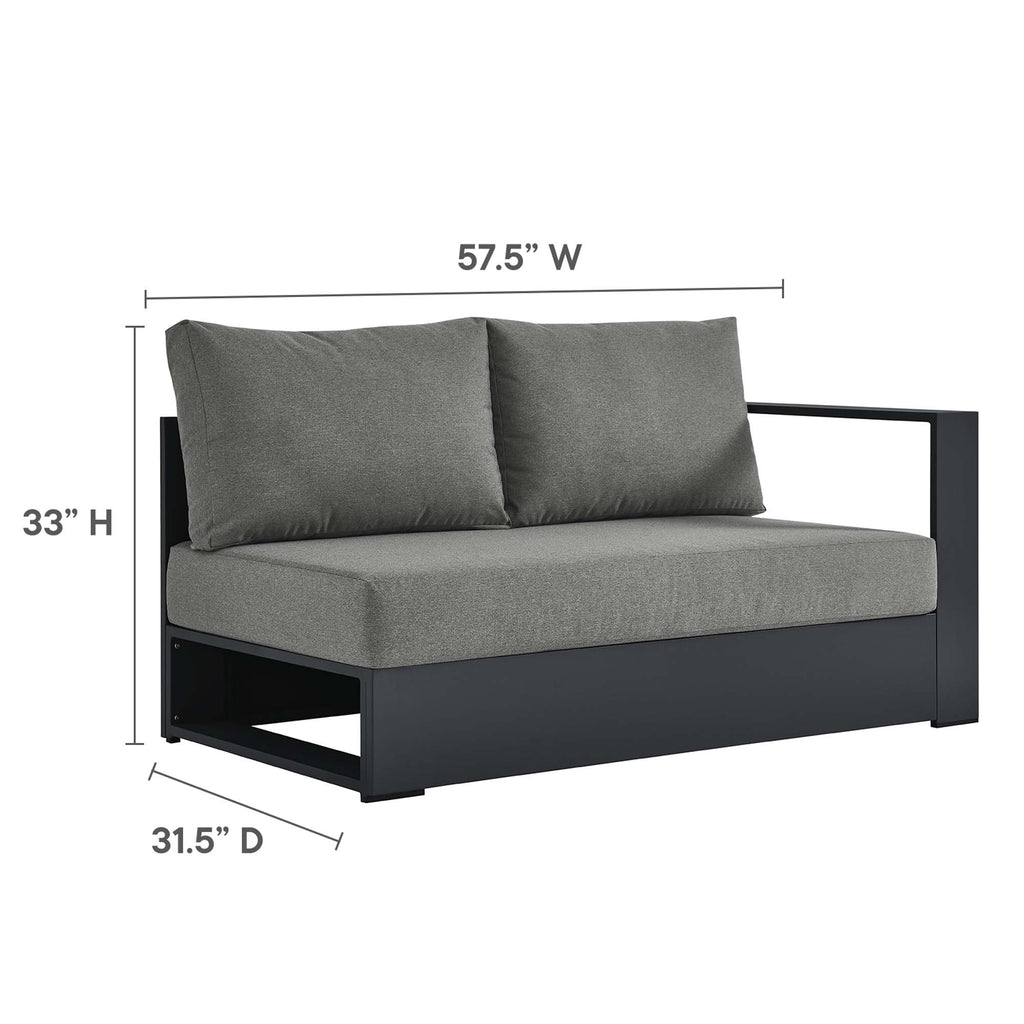 Tahoe 2-Piece Outdoor Patio Powder-Coated Aluminum Left-Facing Chaise Sectional Sofa Set - Gray Charcoal