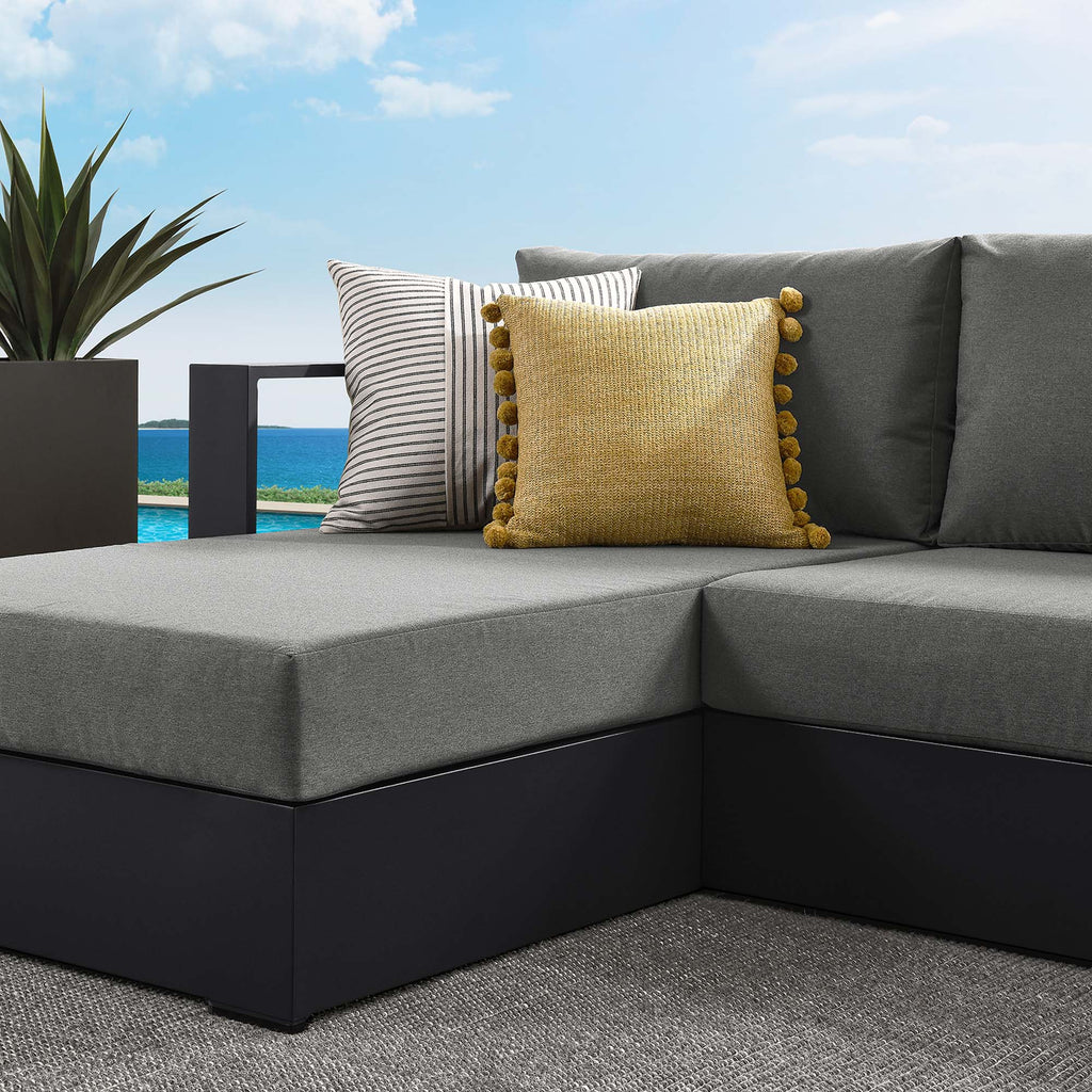 Tahoe 2-Piece Outdoor Patio Powder-Coated Aluminum Left-Facing Chaise Sectional Sofa Set - Gray Charcoal