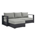 Tahoe 2-Piece Outdoor Patio Powder-Coated Aluminum Left-Facing Chaise Sectional Sofa Set - Gray Gray