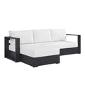 Tahoe 2-Piece Outdoor Patio Powder-Coated Aluminum Left-Facing Chaise Sectional Sofa Set - Gray White
