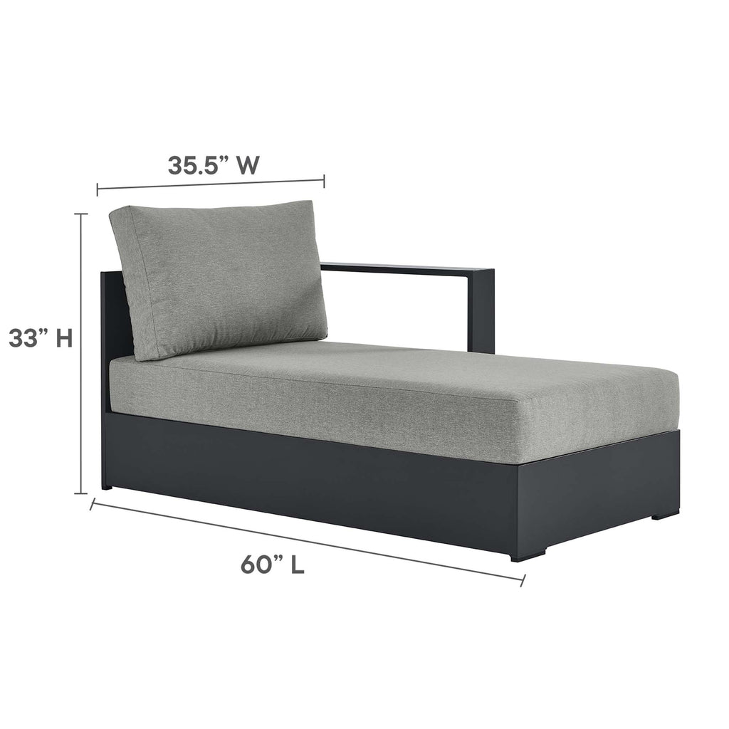 Tahoe 3-Piece Outdoor Patio Powder-Coated Aluminum Right-Facing Chaise Sectional Sofa Set - Gray Gray