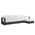 Tahoe 3-Piece Outdoor Patio Powder-Coated Aluminum Right-Facing Chaise Sectional Sofa Set - Gray White