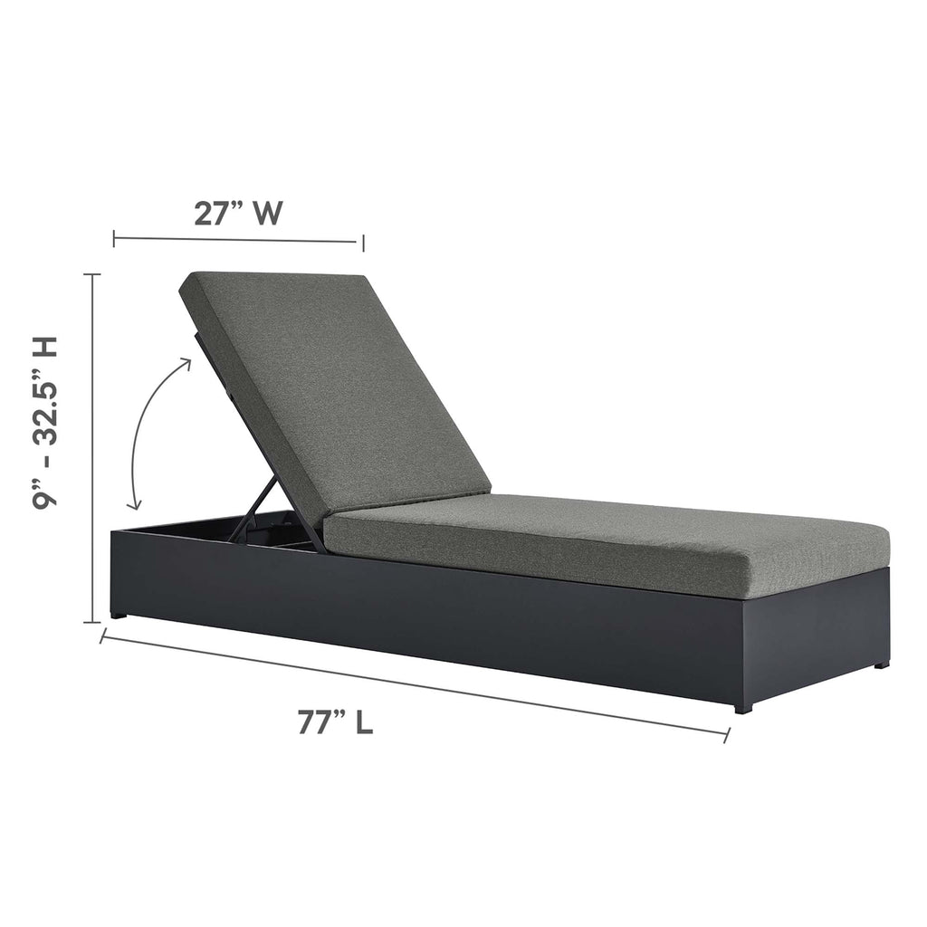 Tahoe 3-Piece Outdoor Patio Powder-Coated Aluminum Chaise Lounge Set - Gray Charcoal