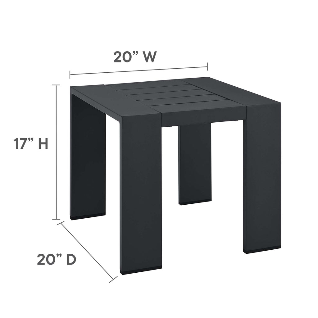 Tahoe 3-Piece Outdoor Patio Powder-Coated Aluminum Chaise Lounge Set - Gray Charcoal