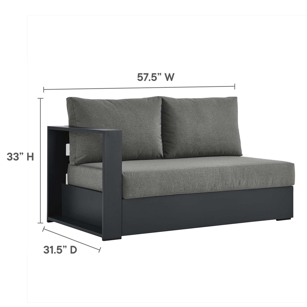 Tahoe 5-Piece Outdoor Patio Powder-Coated Aluminum Sectional Sofa Set - Gray Charcoal
