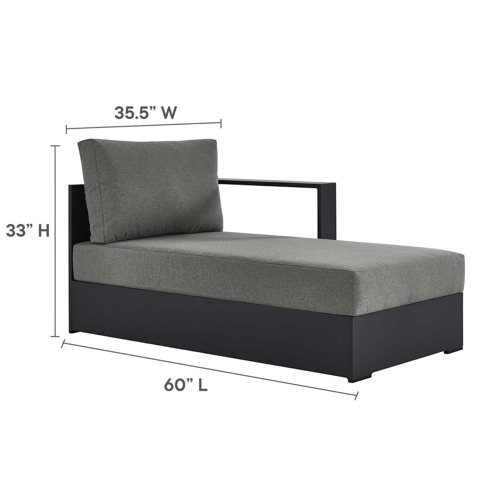 Tahoe 4-Piece Outdoor Patio Powder-Coated Aluminum Sectional Sofa Set - Gray Charcoal