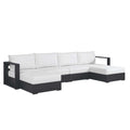 Tahoe 4-Piece Outdoor Patio Powder-Coated Aluminum Sectional Sofa Set - Gray White