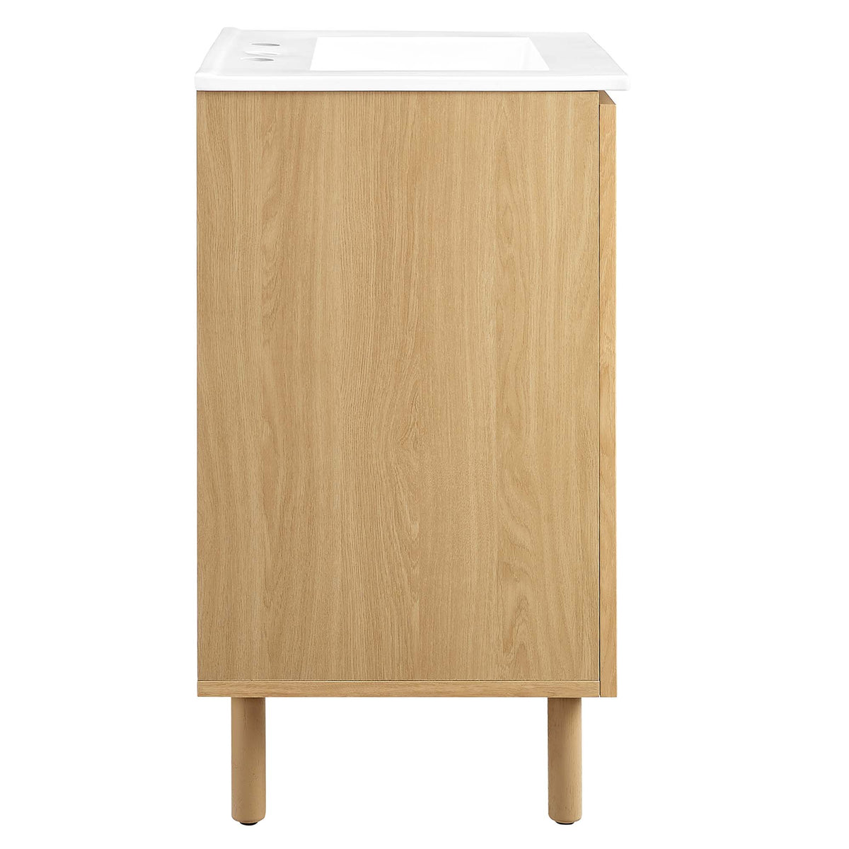 Calla 24" Perforated Metal Bathroom Vanity - White Oak