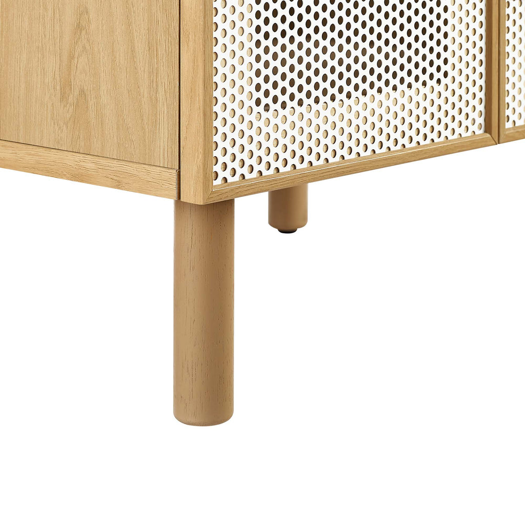 Calla 24" Perforated Metal Bathroom Vanity - White Oak
