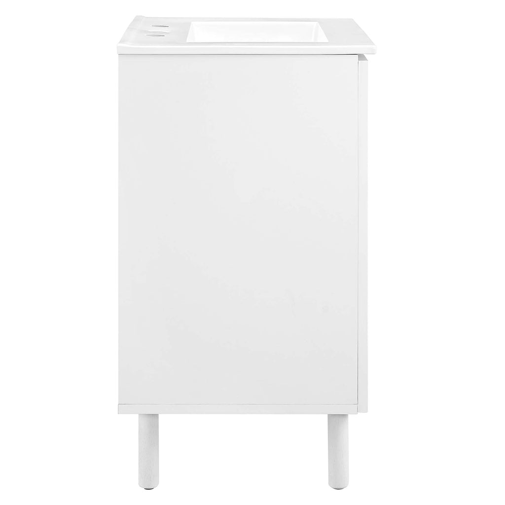 Calla 24" Perforated Metal Bathroom Vanity - White White