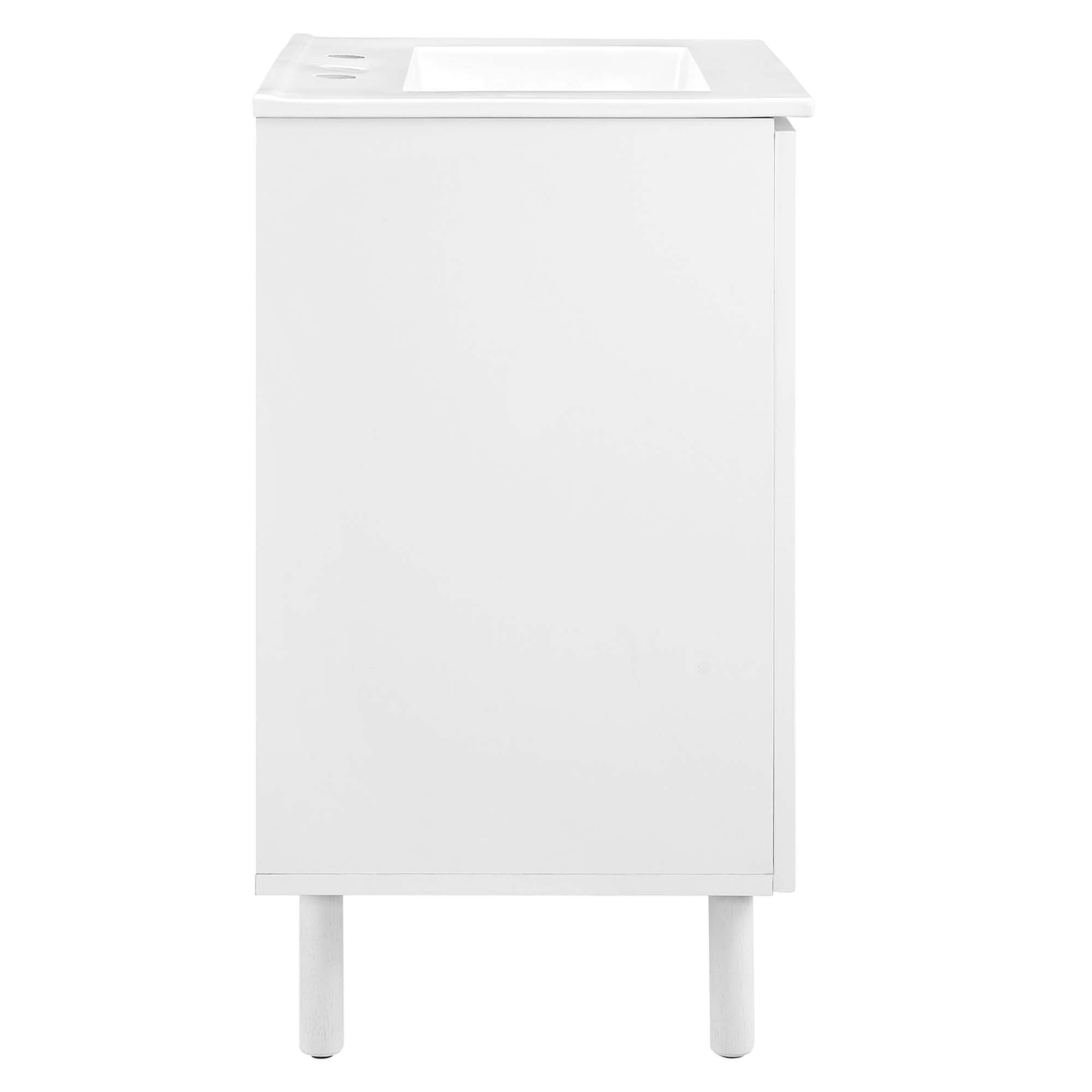 Calla 24" Perforated Metal Bathroom Vanity - White White