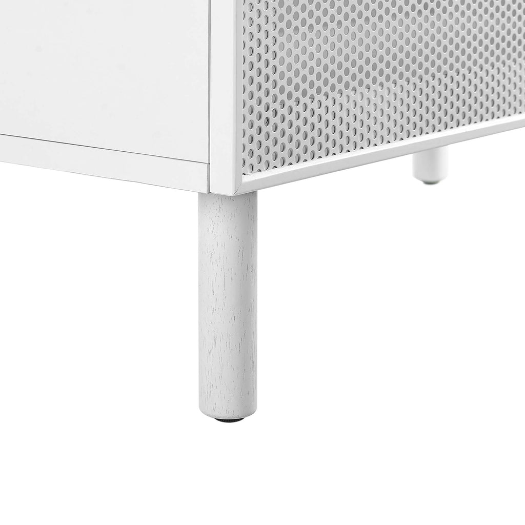 Calla 36" Perforated Metal Bathroom Vanity - White White