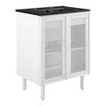 Calla 24" Perforated Metal Bathroom Vanity - Black White