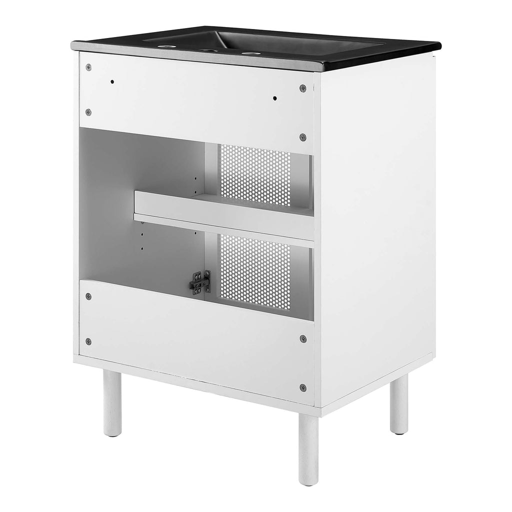 Calla 24" Perforated Metal Bathroom Vanity - Black White