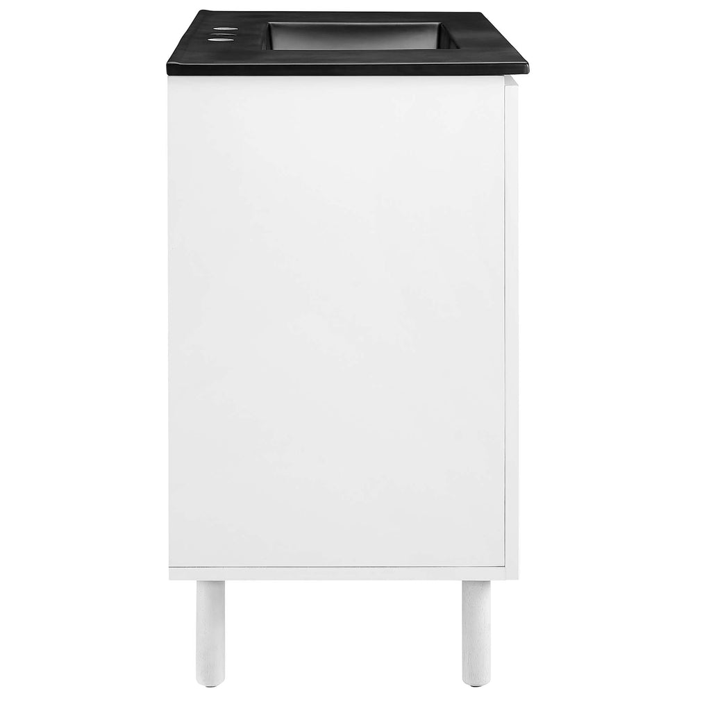 Calla 36" Perforated Metal Bathroom Vanity - Black White