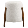 Riven Upholstered Boucle Fabric Ottoman - Cloud