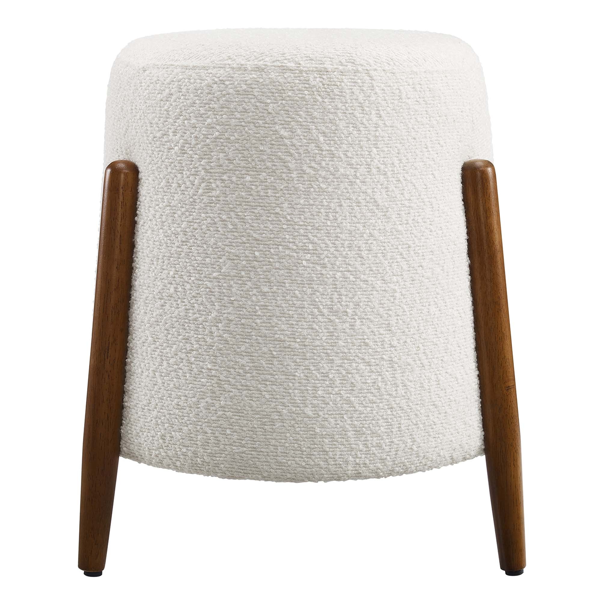 Riven Upholstered Boucle Fabric Ottoman - Cloud