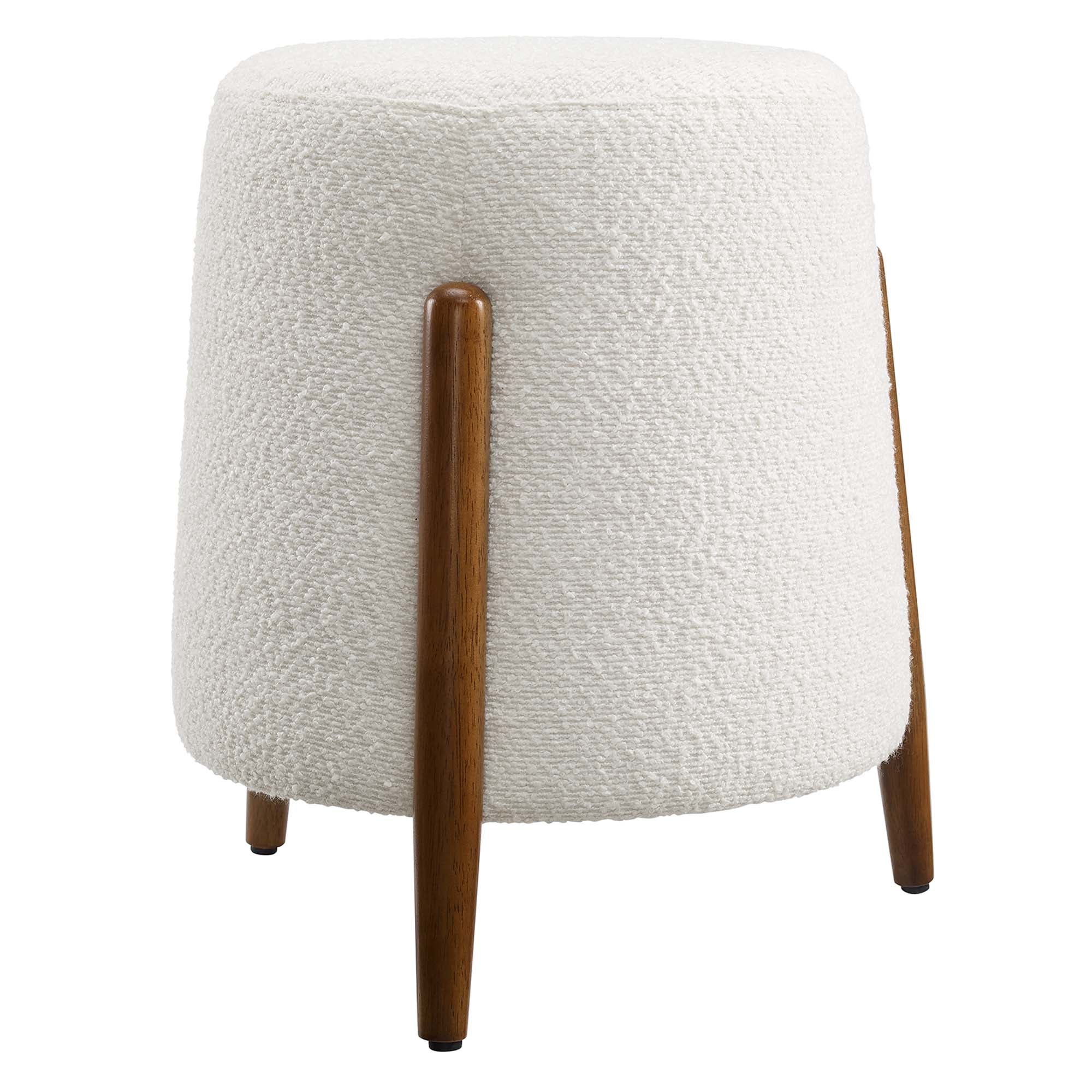 Riven Upholstered Boucle Fabric Ottoman - Cloud