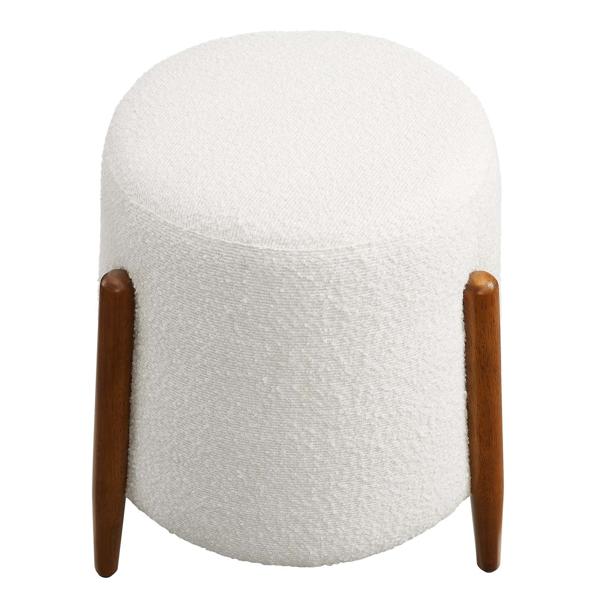 Riven Upholstered Boucle Fabric Ottoman - Cloud