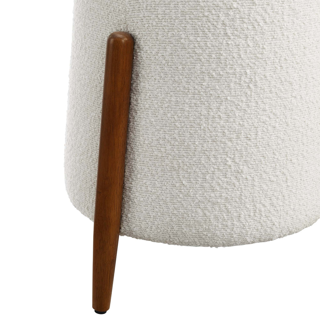 Riven Upholstered Boucle Fabric Ottoman - Cloud